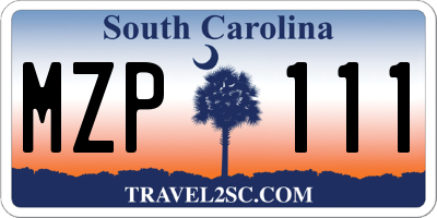 SC license plate MZP111