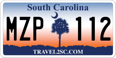 SC license plate MZP112