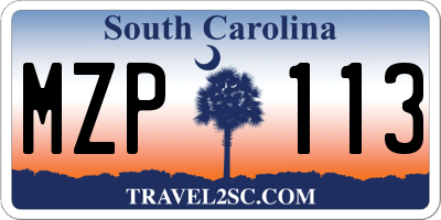 SC license plate MZP113