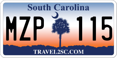 SC license plate MZP115