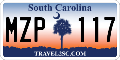 SC license plate MZP117