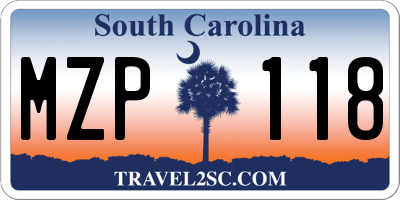 SC license plate MZP118