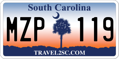 SC license plate MZP119