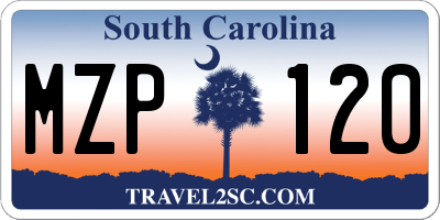 SC license plate MZP120