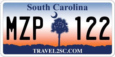 SC license plate MZP122