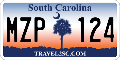 SC license plate MZP124