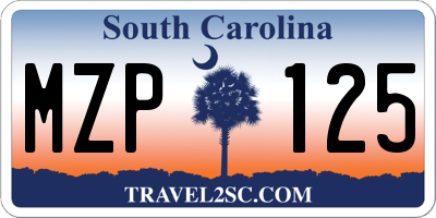 SC license plate MZP125