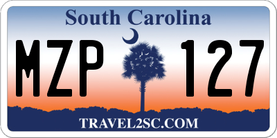SC license plate MZP127
