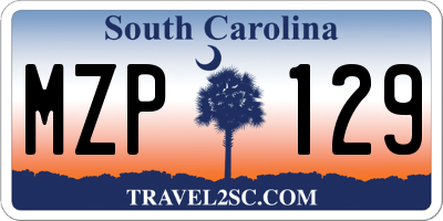 SC license plate MZP129