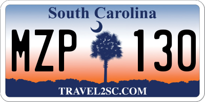 SC license plate MZP130