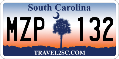 SC license plate MZP132