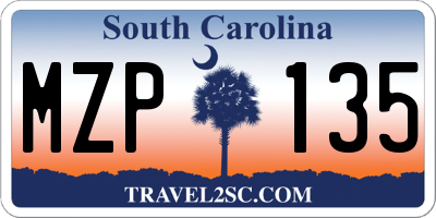 SC license plate MZP135