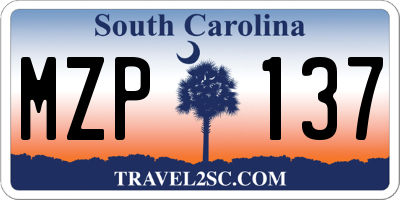 SC license plate MZP137