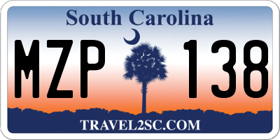 SC license plate MZP138