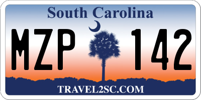 SC license plate MZP142