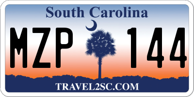 SC license plate MZP144