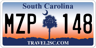 SC license plate MZP148