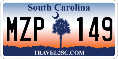 SC license plate MZP149