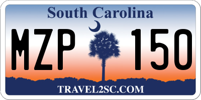 SC license plate MZP150