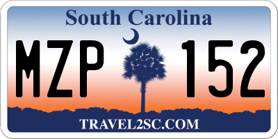 SC license plate MZP152