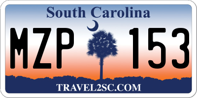 SC license plate MZP153