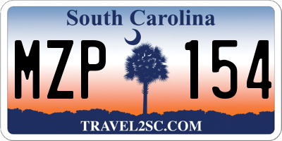 SC license plate MZP154