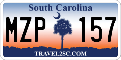 SC license plate MZP157