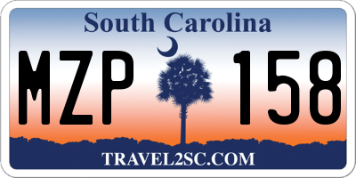 SC license plate MZP158