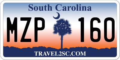 SC license plate MZP160