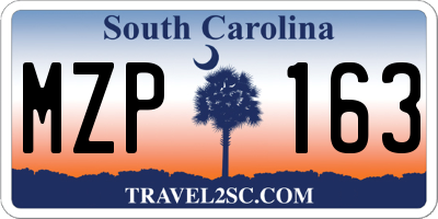 SC license plate MZP163