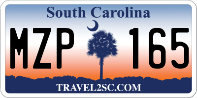 SC license plate MZP165