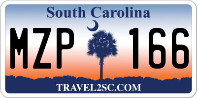 SC license plate MZP166