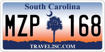 SC license plate MZP168