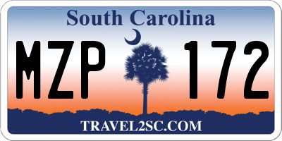 SC license plate MZP172