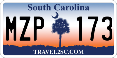SC license plate MZP173