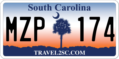 SC license plate MZP174