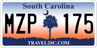 SC license plate MZP175