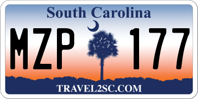 SC license plate MZP177