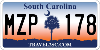 SC license plate MZP178