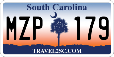 SC license plate MZP179