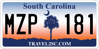 SC license plate MZP181