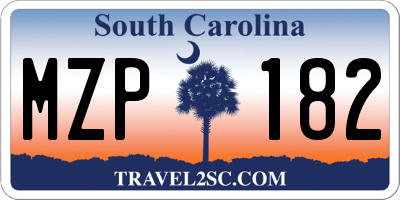 SC license plate MZP182