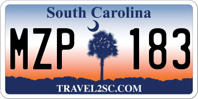 SC license plate MZP183