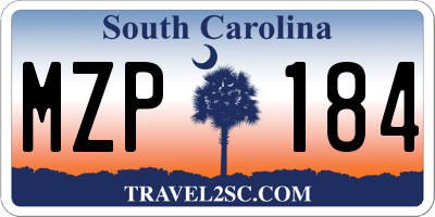 SC license plate MZP184