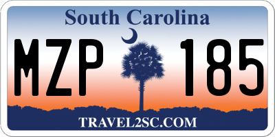 SC license plate MZP185