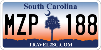 SC license plate MZP188