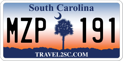 SC license plate MZP191