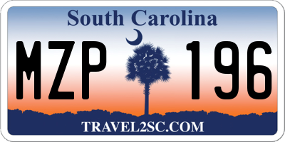 SC license plate MZP196