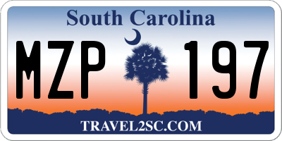 SC license plate MZP197