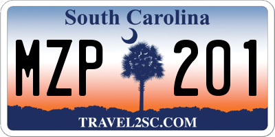 SC license plate MZP201